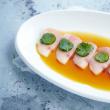 Ikan berharga di Jepun.  Ikan dalam masakan Jepun.  Kajiki - marlin belang dan ikan todak
